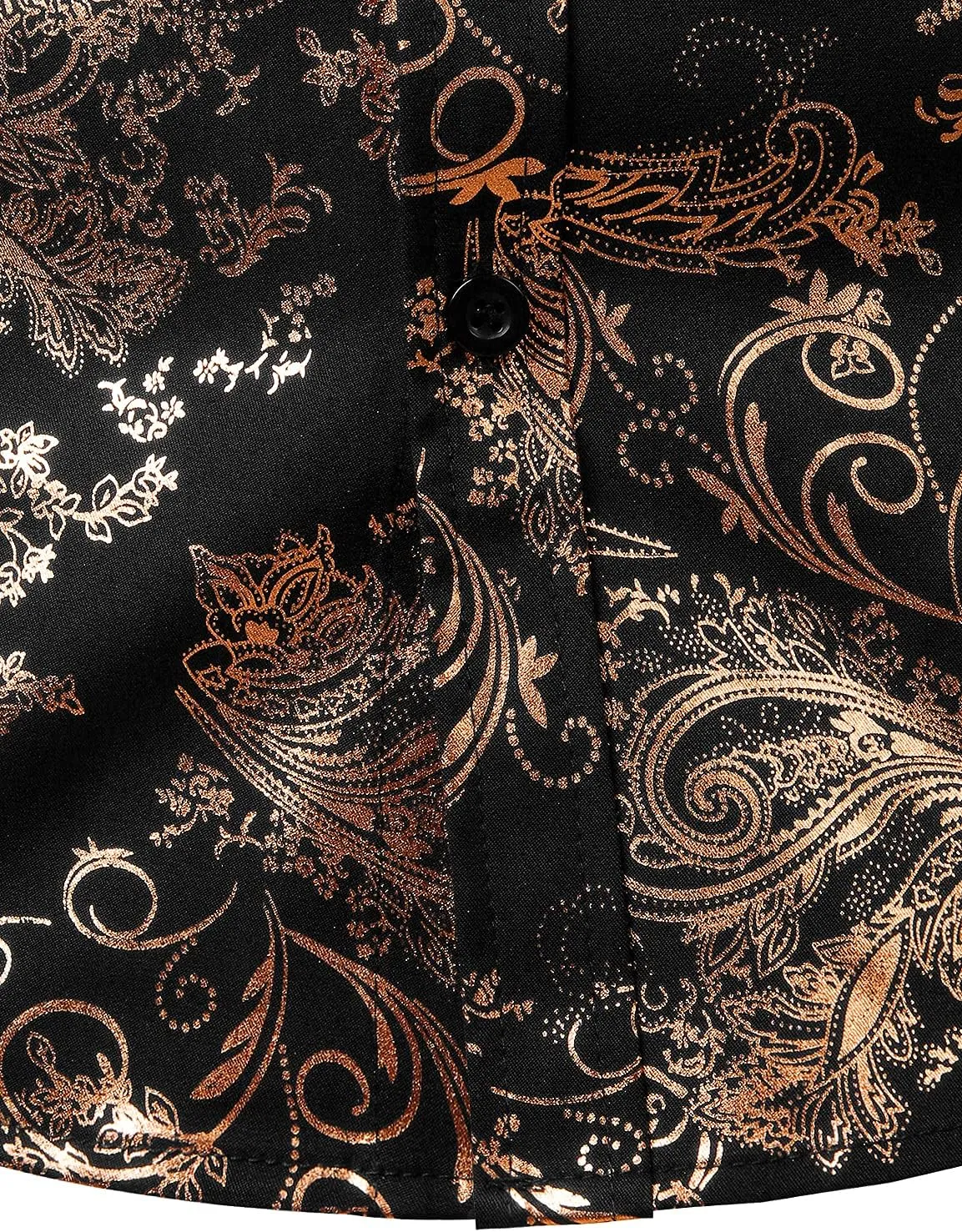 ZEROYAA Men's Luxury Paisley Dress Shirt Shiny Floral Printed Button Down Shirts for Party Prom