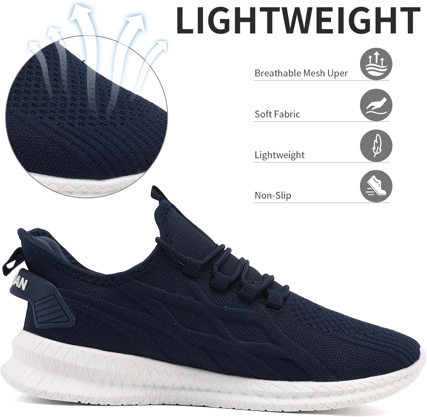 ZGPWZWL Unisex Mens Womens Shoes Running Gym Sneakers Slip on Tennis Non Slip Gym Lightweight Walking Fashion Shoes