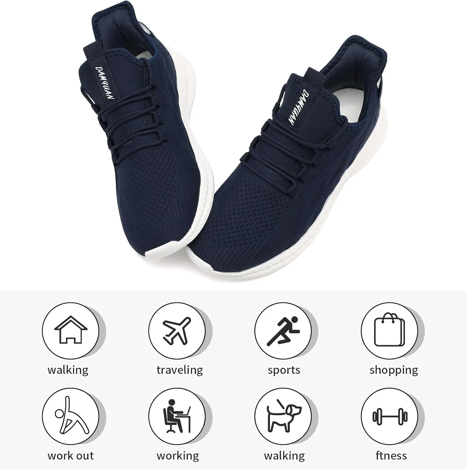 ZGPWZWL Unisex Mens Womens Shoes Running Gym Sneakers Slip on Tennis Non Slip Gym Lightweight Walking Fashion Shoes