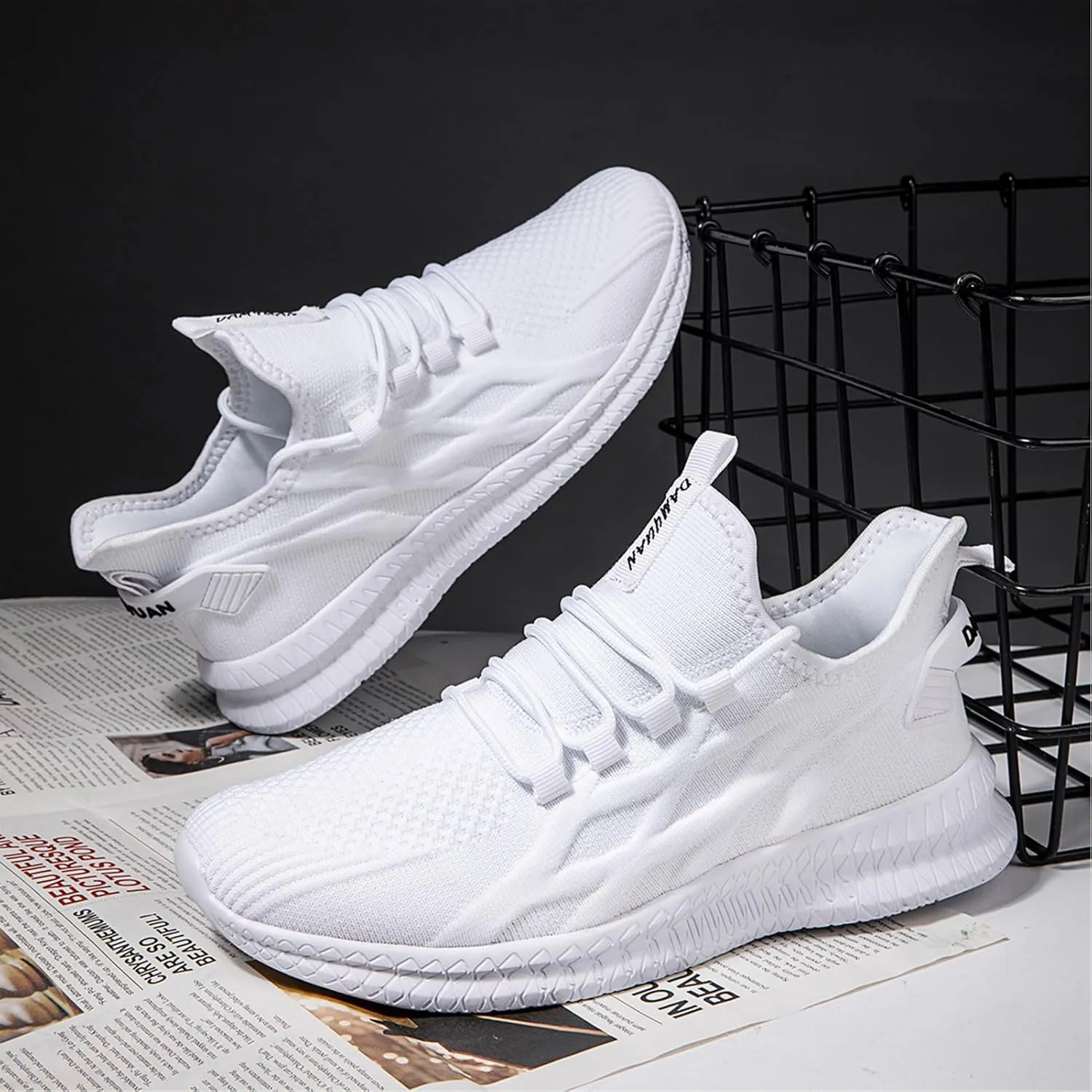 ZGPWZWL Unisex Mens Womens Shoes Running Gym Sneakers Slip on Tennis Non Slip Gym Lightweight Walking Fashion Shoes