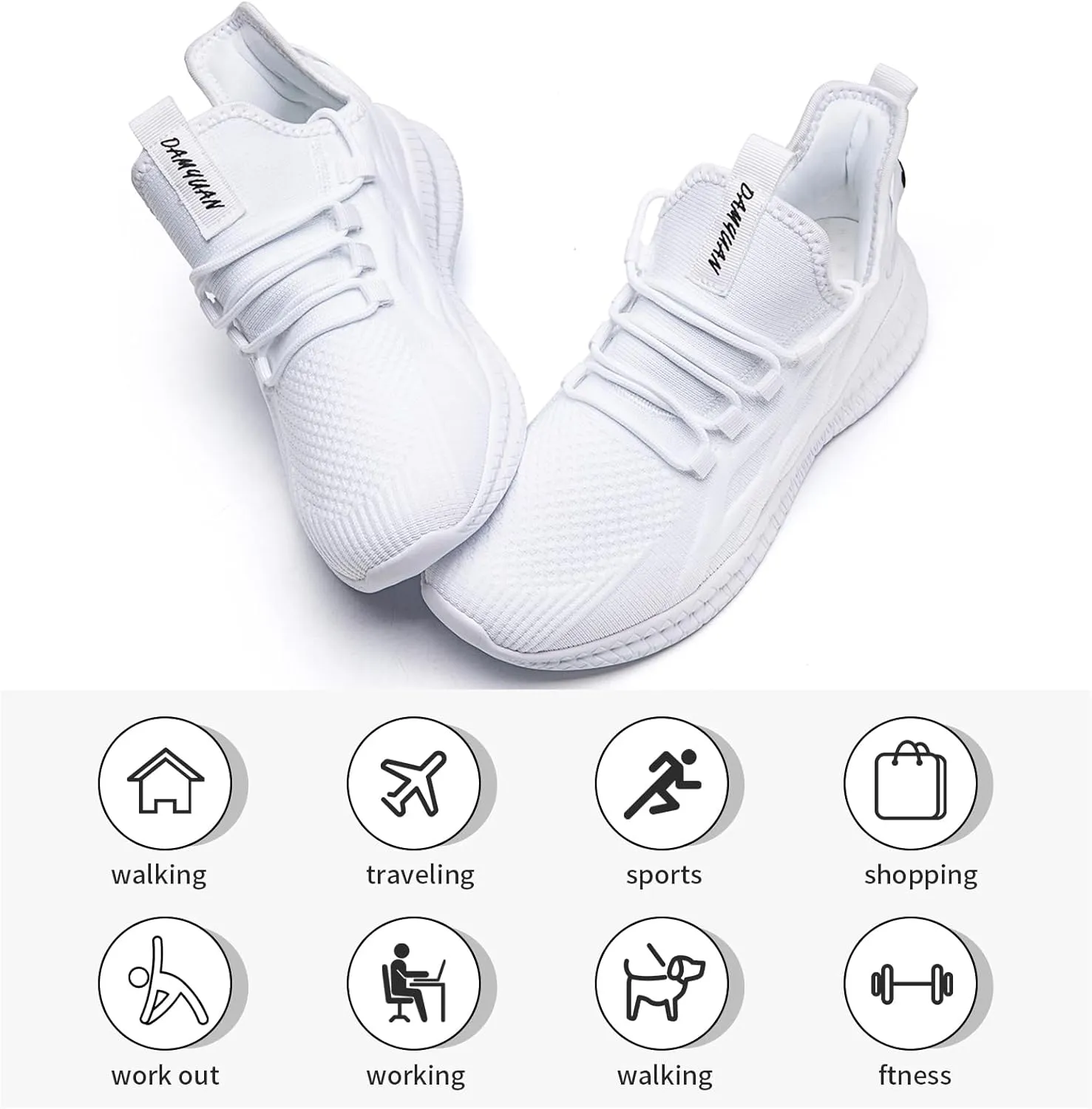 ZGPWZWL Unisex Mens Womens Shoes Running Gym Sneakers Slip on Tennis Non Slip Gym Lightweight Walking Fashion Shoes