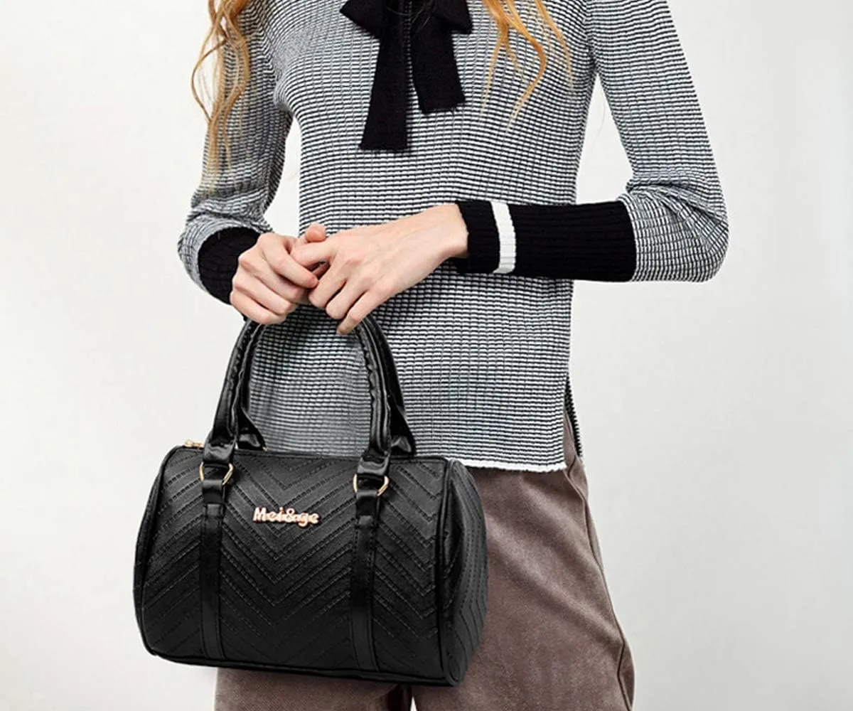 ZiMing 6-Pcs Handbags Sets Women Purses PU Leather Texture Pattern Tote Bags Satchel Crossbody Shoulder Bag Wristlets Wallet