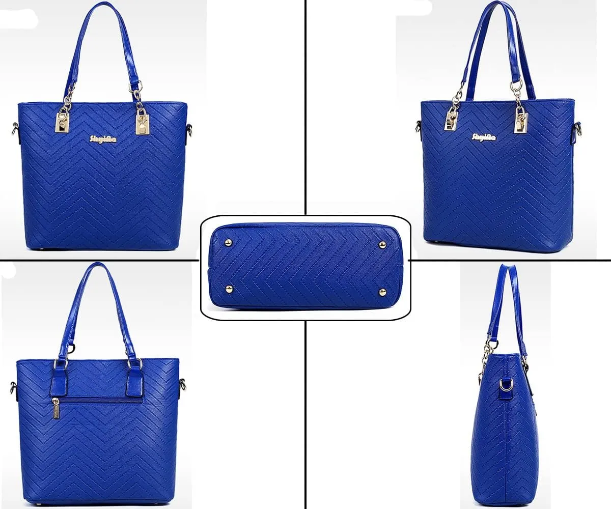 ZiMing 6-Pcs Handbags Sets Women Purses PU Leather Texture Pattern Tote Bags Satchel Crossbody Shoulder Bag Wristlets Wallet