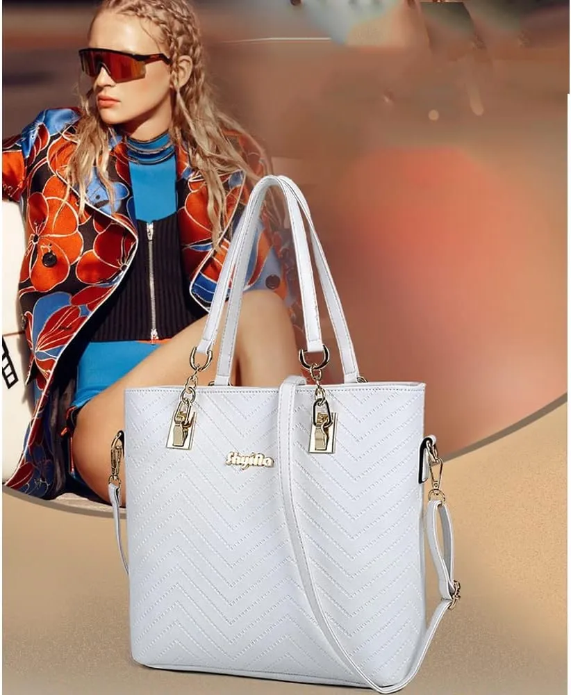 ZiMing 6-Pcs Handbags Sets Women Purses PU Leather Texture Pattern Tote Bags Satchel Crossbody Shoulder Bag Wristlets Wallet