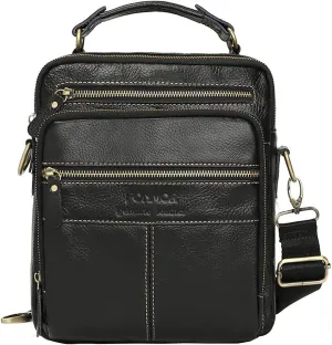 ZiMing Men Messenger Bag Leather Handbag Briefcase Shoulder Bag with Adjustable Shoulder Strap