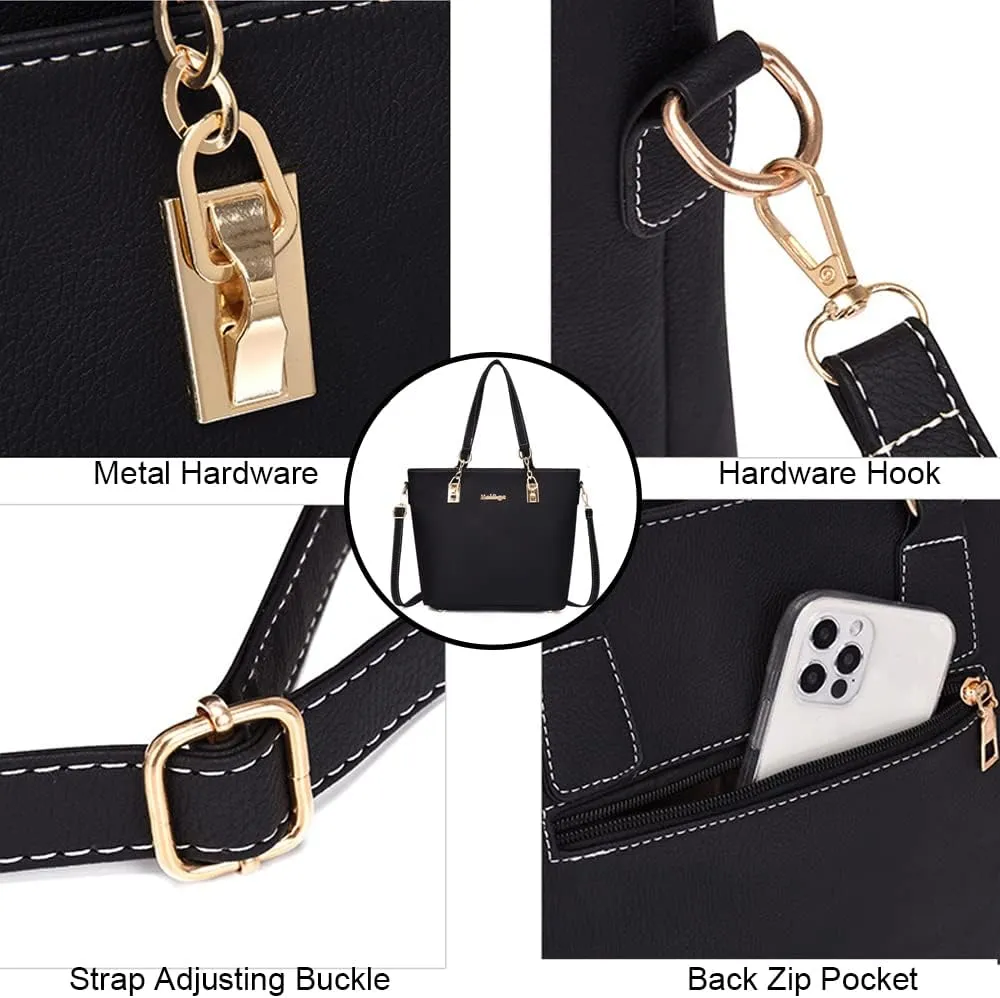 ZiMing Women Handbags and Purses Set Vegan Leather Tote Bags Shoulder Crossbody Bag Top Handle Handbag Satchel Wallet 6 Pcs