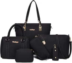 ZiMing Women Handbags and Purses Set Vegan Leather Tote Bags Shoulder Crossbody Bag Top Handle Handbag Satchel Wallet 6 Pcs