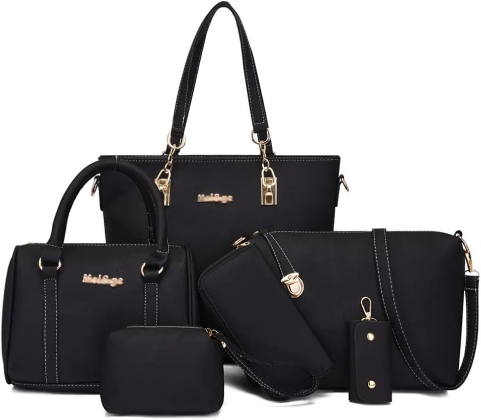 ZiMing Women Handbags and Purses Set Vegan Leather Tote Bags Shoulder Crossbody Bag Top Handle Handbag Satchel Wallet 6 Pcs