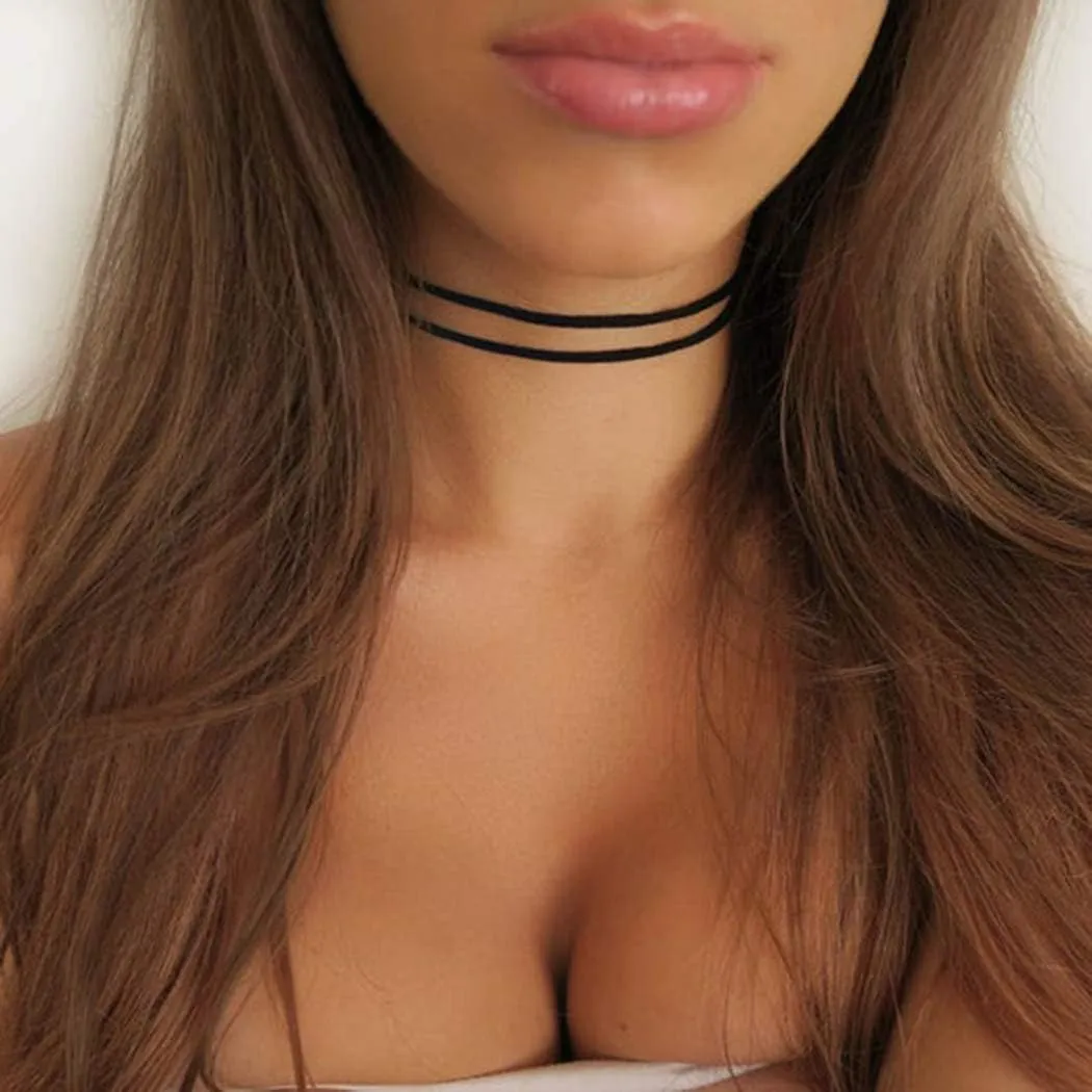 Zoestar Black Choker Necklaces for Woman