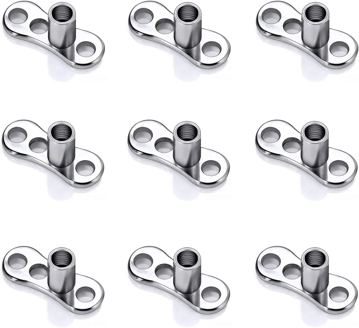 ZS 16G Dermal Piercing Jewelry Surgical Steel Diamond Tops for Men Women Surface Piercing Jewelry Tops Black Gold Microdermal Piercing Jewelry