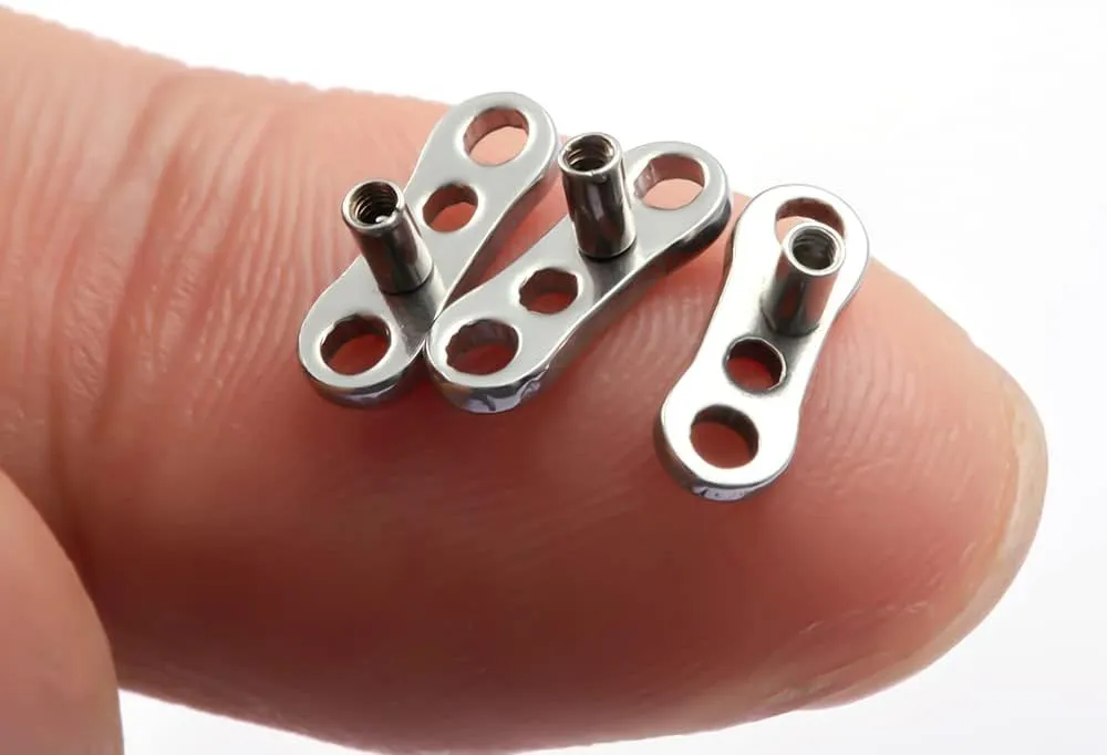 ZS 16G Dermal Piercing Jewelry Surgical Steel Diamond Tops for Men Women Surface Piercing Jewelry Tops Black Gold Microdermal Piercing Jewelry
