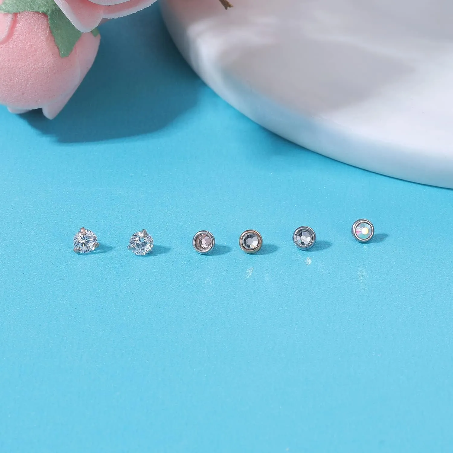 ZS 16G Dermal Piercing Jewelry Surgical Steel Diamond Tops for Men Women Surface Piercing Jewelry Tops Black Gold Microdermal Piercing Jewelry