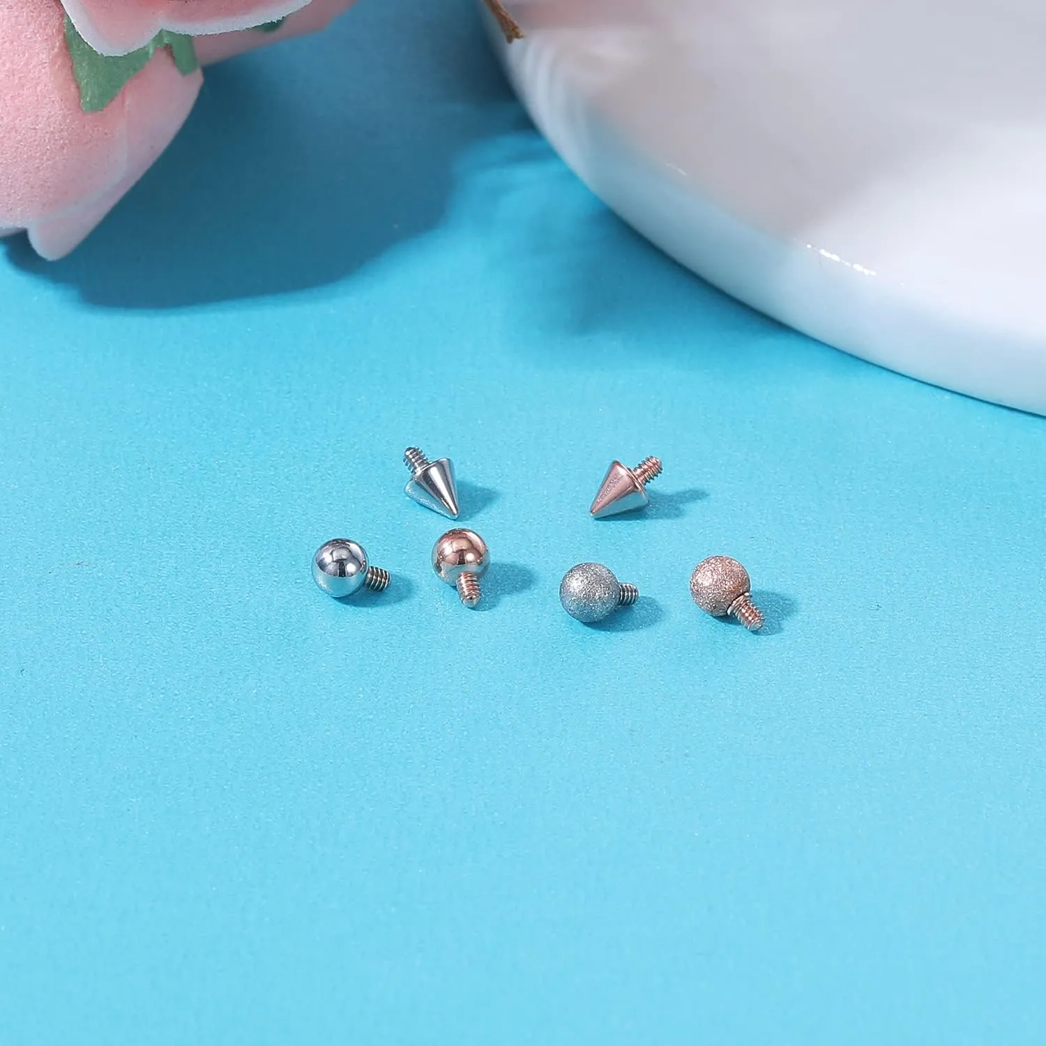 ZS 16G Dermal Piercing Jewelry Surgical Steel Diamond Tops for Men Women Surface Piercing Jewelry Tops Black Gold Microdermal Piercing Jewelry