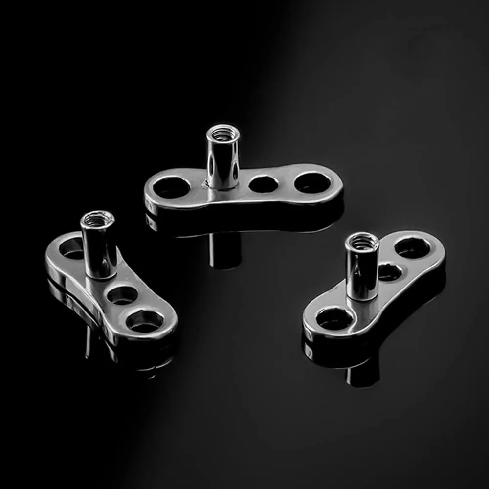 ZS 16G Dermal Piercing Jewelry Surgical Steel Diamond Tops for Men Women Surface Piercing Jewelry Tops Black Gold Microdermal Piercing Jewelry