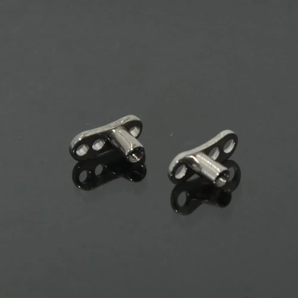 ZS 16G Dermal Piercing Jewelry Surgical Steel Diamond Tops for Men Women Surface Piercing Jewelry Tops Black Gold Microdermal Piercing Jewelry