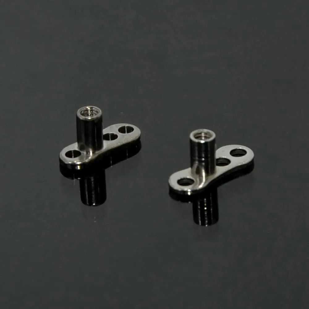 ZS 16G Dermal Piercing Jewelry Surgical Steel Diamond Tops for Men Women Surface Piercing Jewelry Tops Black Gold Microdermal Piercing Jewelry