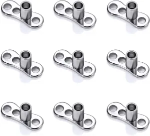 ZS 16G Dermal Piercing Jewelry Surgical Steel Diamond Tops for Men Women Surface Piercing Jewelry Tops Black Gold Microdermal Piercing Jewelry